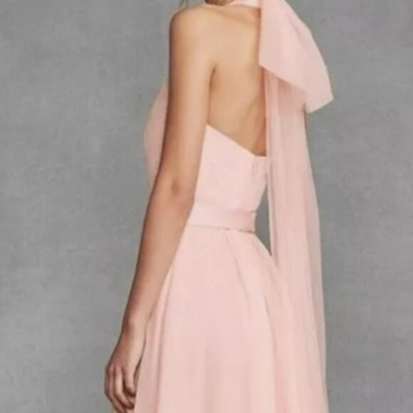 Vera Wang NWT - Blush Chiffon Halter Bridesmaid Dress – Size 8 - Picture 8 of 16